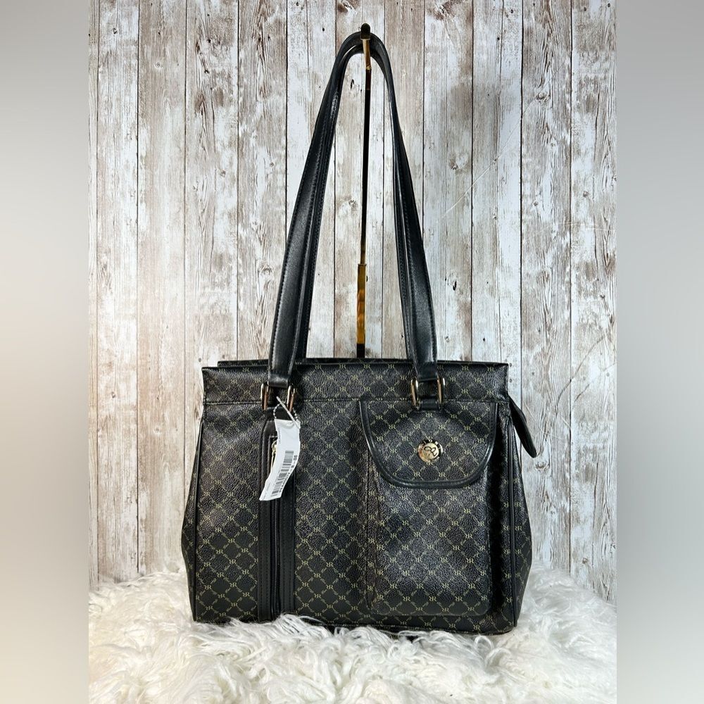 RIONI ITALIAN SIGNATURE CANVAS/ LEATHER  SHOULDER BAG NWT​​​ - Picture 2 of 10